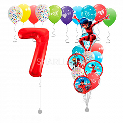 Сет из воздушных шаров на день рождения ребенку, Леди Баг