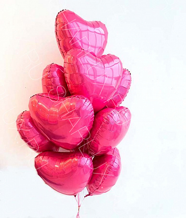 Букет из шаров розовые сердца на день влюбленных