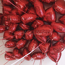 Гелиевые шары под потолок "Алые сердца" на 14 февраля