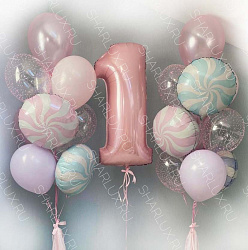 Фонтан шаров с леденцами на день рождения