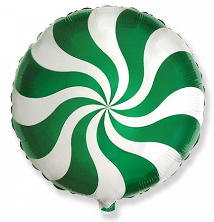 Воздушный шар круг Леденец зеленый