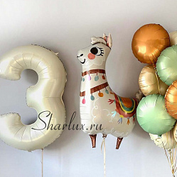 Воздушный шар на день рождения для девочки, фигура Ламы