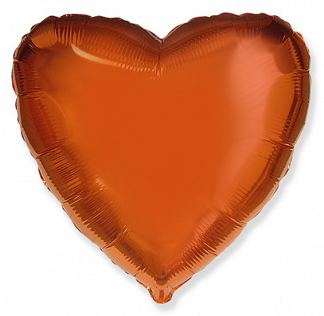 Шар сердце оранжевый, 46 см