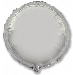 Шар круг серебряный, 46 см