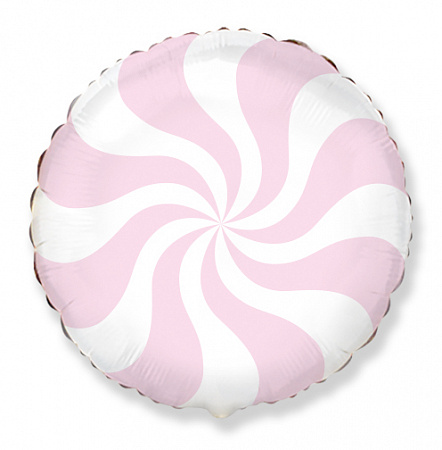 Воздушный шар круг Леденец розовый     