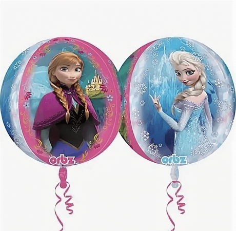 3д сфера шар с рисунком героев Эльза и Анна