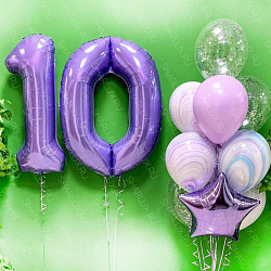 Воздушные шары фиолетовый агат на 10 лет