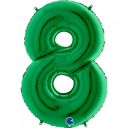 Фольгированный шар цифра 8, Зелёный