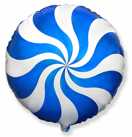 Воздушный шар круг Леденец синий