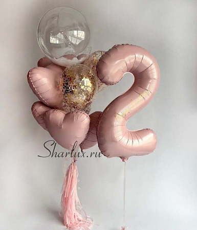 Букет из фольгированных шаров на день рождения девочки
