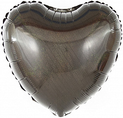 Шар с гелием Сердце черный голография