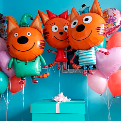 Коробка с воздушными шарами "Три кота "