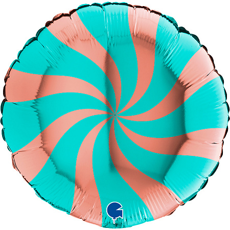 Воздушный шар круг Леденец тиффани с полосками