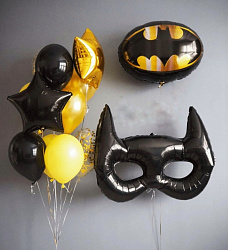 Композиция шаров Бэтмен маска, черно-золотой