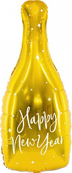 Фольгированный шар Бутылка Шампанское, Новогодние звезды