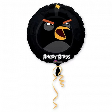 Воздушный шар круг Angry Birds, Черная