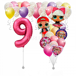 Сет воздушных шаров, Куклы LOL, С Днем Рождения!