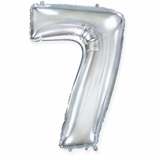 шар цифра 7 , серебро